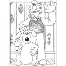 Wallace and Gromit coloring page