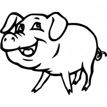 Coloriage Cochon souriant