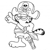 Coloriage Garfield le pirate