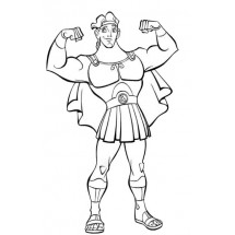 Coloriage Hercule montre ses muscles