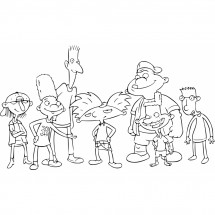 Coloriage Arnold et tous ses copains