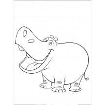 Coloriage Hippopotame