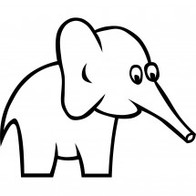 Coloriage Un éléphant rigolo
