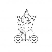 Coloriage Licorne assise