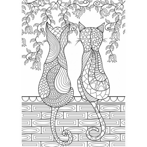 Coloriages Mandala Couple De Chats Coloriages Gratuits A Imprimer