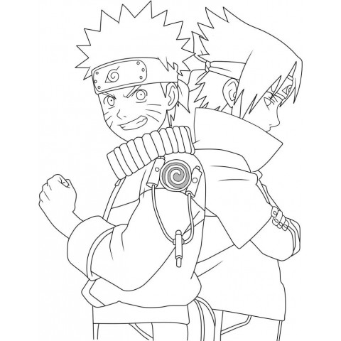 Coloriages  Naruto et Sasuke  Naruto  Coloriages gratuits à imprimer