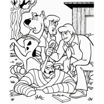 Coloriage Scooby-Doo, Sammy et Fred