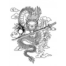 Coloriage Tatouage dragon