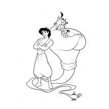 Aladdin and Genie coloring