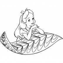 Alice on a leaf coloring