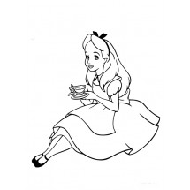 Alice drinks tea coloring