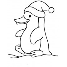 Christmas penguin coloring