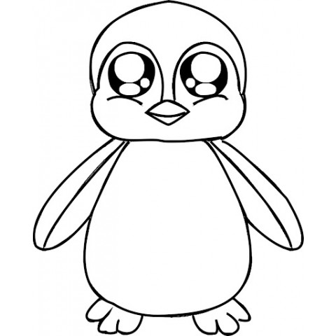 Coloring page - Cute little penguin | Arctic | Free printable coloring ...