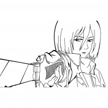 Coloriage Mikasa Ackerman #3