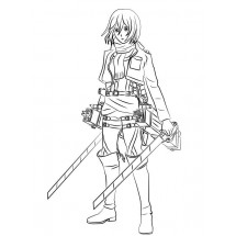Coloriage Mikasa is ready to fight