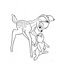 Coloriage Bambi and Thumper #2