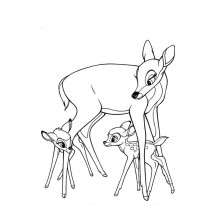 Coloriage Bambi and his mother