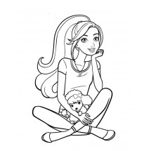 Barbie and her dog coloring