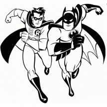 Batman and Robin coloring