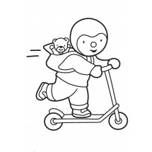 Charley and Mimmo are riding a scooter coloring