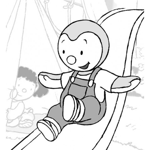 Coloring page - Charley is tobogganing | Charley and Mimmo | Free ...