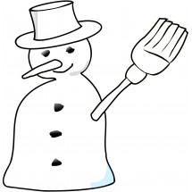 Snowman with a hat coloring