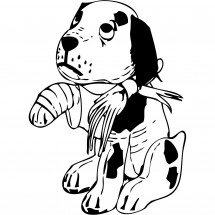 Dalmatian with a broken paw coloring
