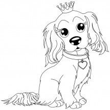 Dog with a crown coloring