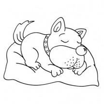 Coloriage Tired dog