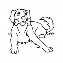 Coloriage Dog with a bone