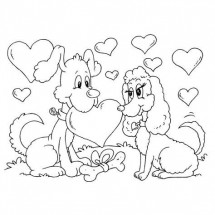 Dogs in love coloring