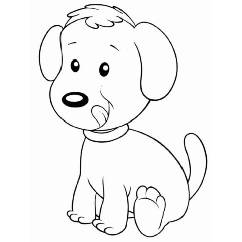 coloring page super cute dog dogs free printable coloring pages