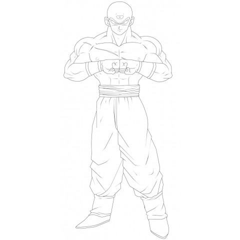 Coloring page - Tien Shinhan | Dragon ball | Free printable coloring pages