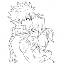 Coloriage Natsu and Lucy