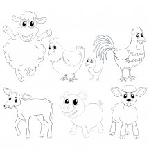 Coloriage Different farm animals