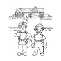 Coloriage Fireman Sam and his boss