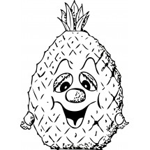 Smiling pineapple coloring