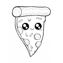 Coloriage Cute Pizza