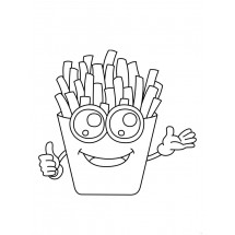 Funny french fries coloring