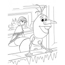 Anna and Olaf coloring