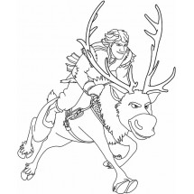 Coloriage Kristoff and Sven #2