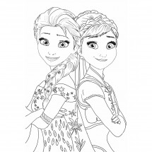 Coloriage Elsa and Anna