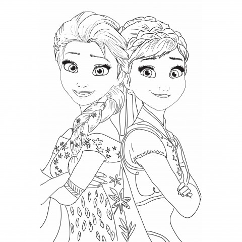 coloring page elsa and anna frozen the snow queen free printable coloring pages