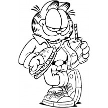 Garfield in cool mode coloring