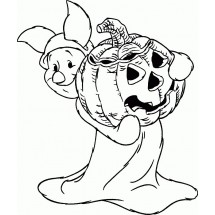 Piglet celebrates Halloween coloring