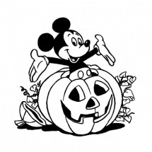 Mickey celebrates halloween coloring