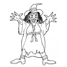 Coloriage An ugly witch