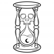 Hourglass skull coloring