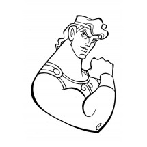 Coloriage Hercules shows his muscle