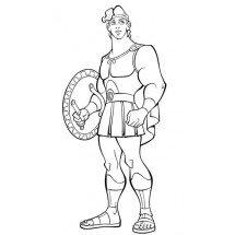 Coloriage Hercules with a shield